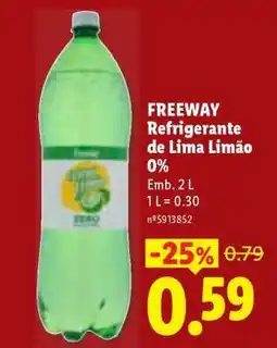 Lidl FREEWAY Refrigerante de Lima Limão 0% promoção