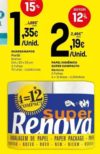 Intermarché Papel higiénico super compacto Renova promoção