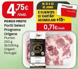 Intermarché Porco preto Porsi Select Programa Origens Plumas promoção
