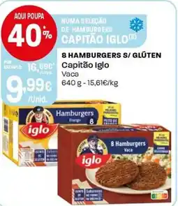 Intermarché 8 hamburgers s/glúten Capitão Iglo promoção