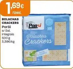 Intermarché Bolachas crackers porsi s/ sal, integrais promoção