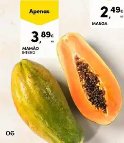 Continente Mamão inteiro promoção