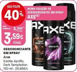Intermarché Desodorizantes em spray Axe promoção