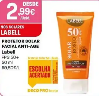 Intermarché Protetor solar facial anti-age Labell promoção