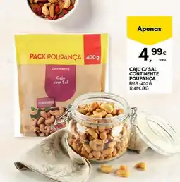 Continente Caju c/sal continente poupança promoção