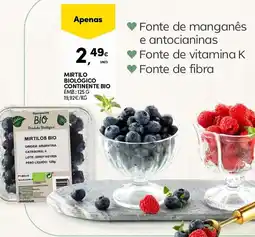 Continente Mirtilo biológico continente bio promoção