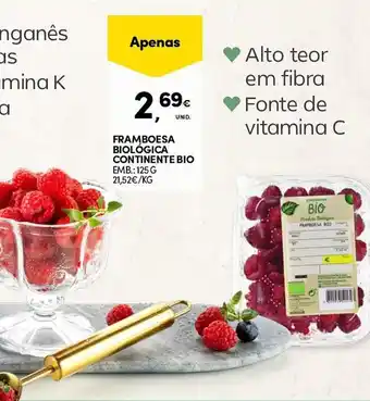 Continente Framboesa biológica continente bio promoção