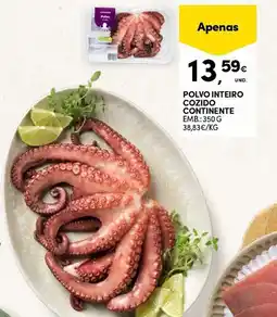 Continente Polvo inteiro cozido continente promoção