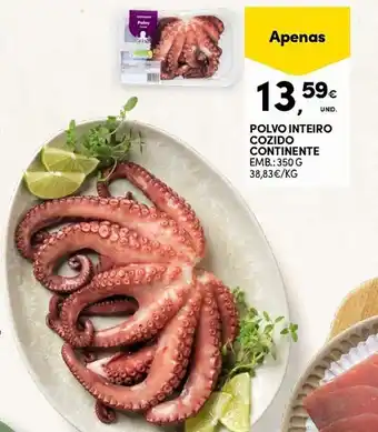 Continente Polvo inteiro cozido continente promoção