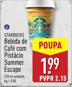 ALDI STARBUCKS Bebida de Café com Pistácio Summer Escape promoção