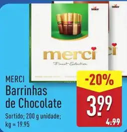 ALDI MERCI Barrinhas de Chocolate promoção