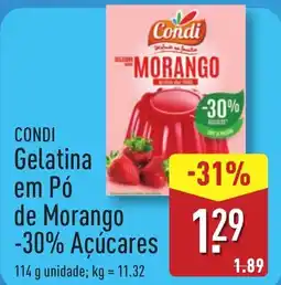 ALDI CONDI Gelatina em Pó de Morango -30% Açúcares promoção