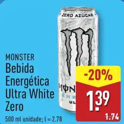 ALDI MONSTER Bebida Energética Ultra White Zero promoção