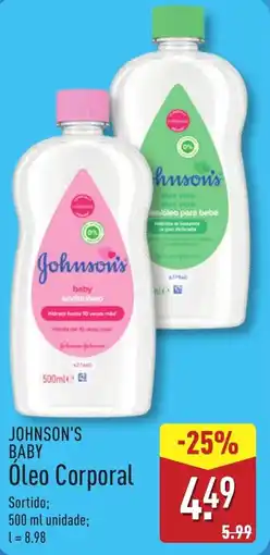 ALDI JOHNSON'S BABY Óleo Corporal promoção