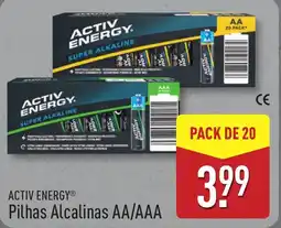 ALDI ACTIV ENERGY Pilhas Alcalinas AA/AAA promoção