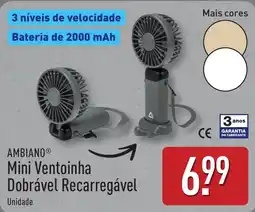 ALDI AMBIANO Mini Ventoinha Dobrável Recarregável promoção