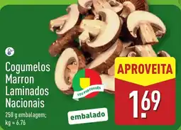 ALDI Cogumelos Marron Laminados Nacionais promoção
