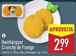 ALDI Hambúrguer Crunchy de Frango promoção