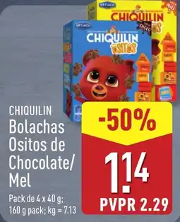 ALDI CHIQUILIN Bolachas Ositos de Chocolate/ Mel promoção