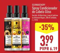 ALDI SCHWARZKOPF Spray Condicionador de Cabelo Gliss promoção