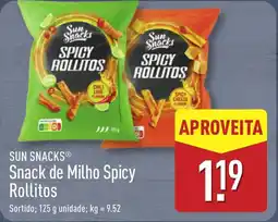 ALDI SUN SNACKS Snack de Milho Spicy Rollitos promoção