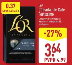 ALDI LOR Cápsulas de Café Fortissimo promoção