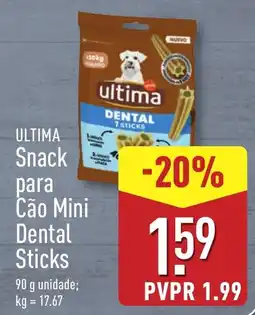 ALDI ULTIMA Snack para Cão Mini Dental Sticks promoção