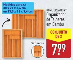 ALDI HOME CREATION Organizador de Talheres em Bambu promoção