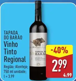 ALDI TAPADA DO BARÃO Vinho Tinto Regional promoção