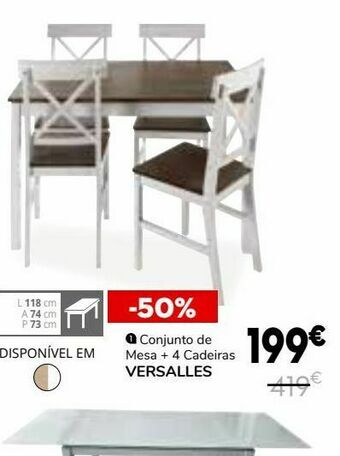 Conforama Conjunto de mesa e cadeiras promoção