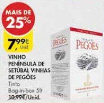 Pingo Doce Vinho Península de Setúbal Vinhas de Pegões 5lt promoção