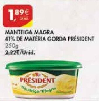 Pingo Doce Manteiga Magra Président 250g promoção