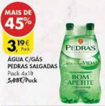 Pingo Doce Água c/Gás Pedras Salgadas 4x1lt promoção