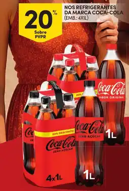 Continente Nos refrigerantes da marca coca-cola (emb.: 4x1l) promoção