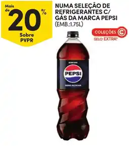 Continente Numa seleção de refrigerantes c/ gás da marca pepsi promoção