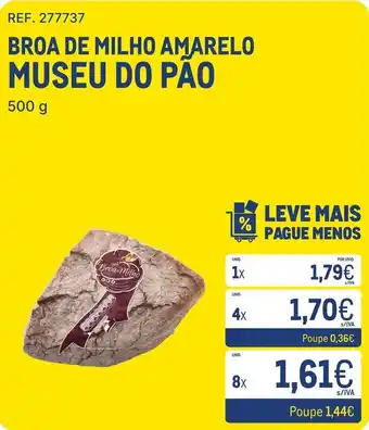Makro Broa de milho amarelo museu do pão promoção