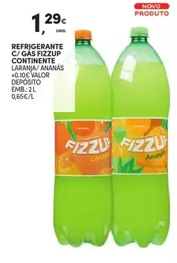 Continente Refrigerante c/ gás fizzup continente promoção