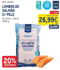 Makro Lombos de salmão c/ pele promoção
