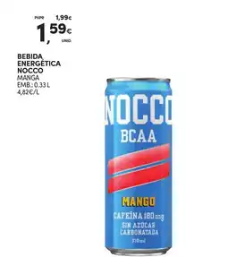 Continente Bebida energética nocco manga promoção
