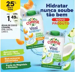 Continente Água de coco compal promoção
