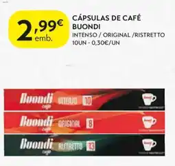 Spar Cápsulas de café buondi promoção