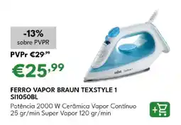 Radio Popular Ferro vapor braun texstyle 1 SI1050BL promoção