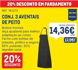 Makro Conj. 3 aventais de peito promoção