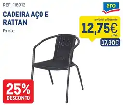 Makro Cadeira aço e rattan promoção
