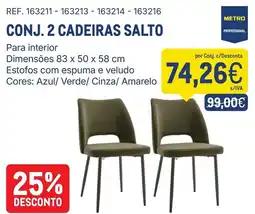 Makro Conj. 2 cadeiras salto promoção
