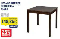 Makro Mesa de interior de madeira aldea 80x80 cm promoção