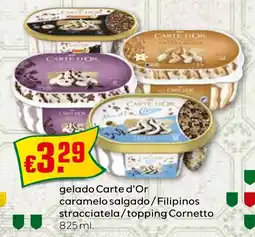 Bolama gelado Carte d'Or caramelo salgado/Filipinos stracciatela/topping Cornetto promoção