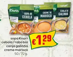 Bolama sopa Knorr cebola/rabo boi canja galinha creme marisco promoção
