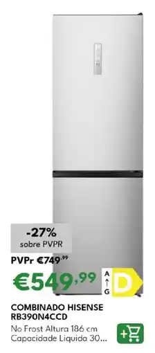 Radio Popular Combinado hisense RB390N4CCD promoção