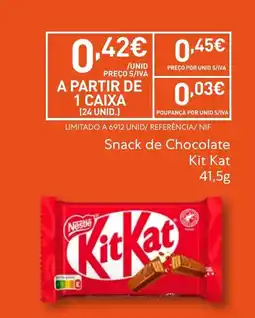 Recheio Snack de Chocolate Kit Kat promoção